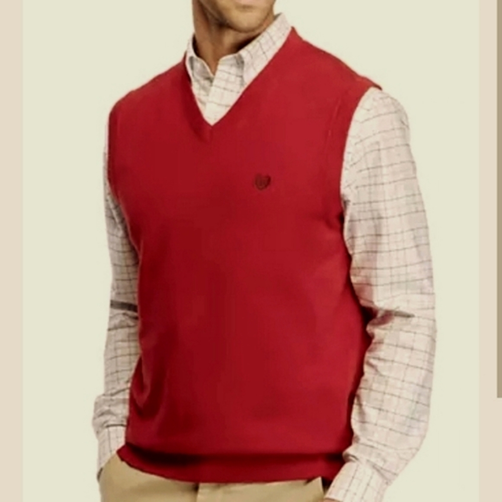 Chaps V-Neck Cotton Sweater Vest. Size XXL. Red. Work. Career